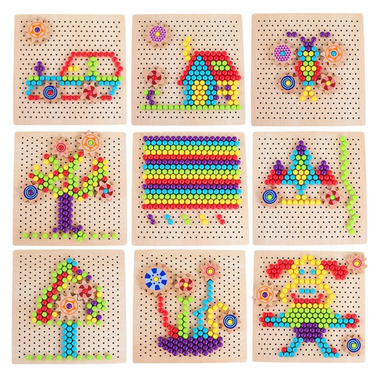 GENERICO - Juego Didáctico Rompecabezas Mosaico Colorido de Pines