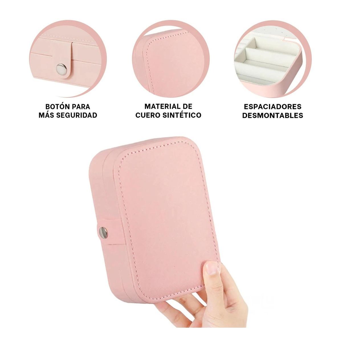 GENERICO - Joyero Organizador Moderno de Color Rosado Bebe