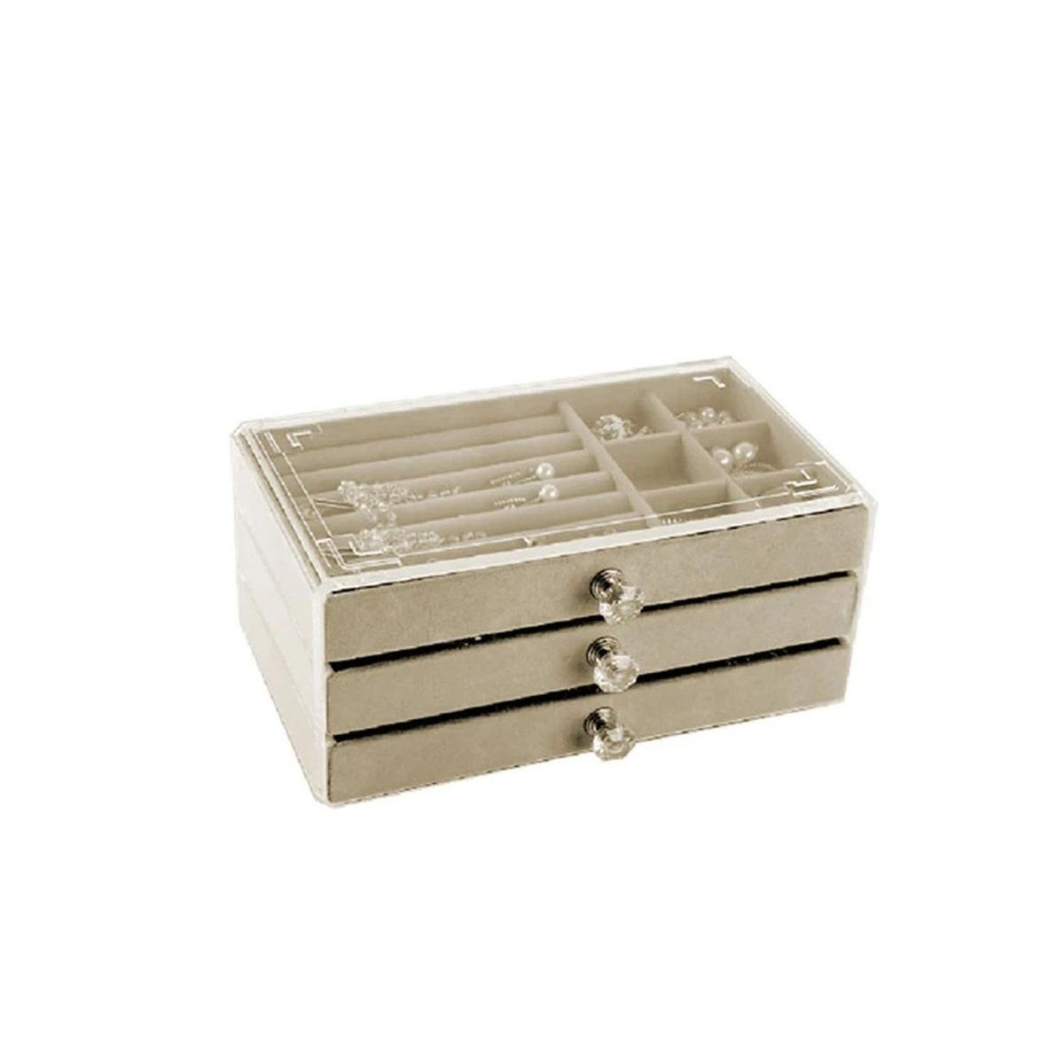 RYBIU IMPORT - Pack6 Caja Util para Anillos en Beige Y+Papel de Regalo