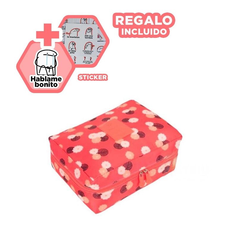 GENERICO - Estuche para Viajes Epicos en Coral Y+Stickers