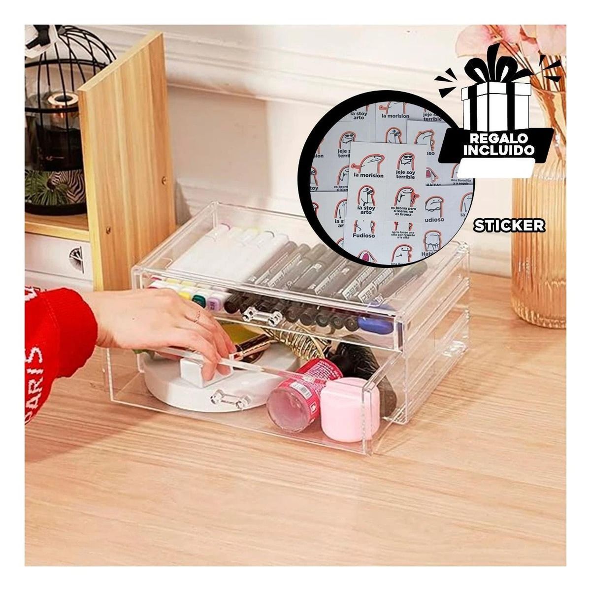 RYBIU IMPORT - Pack6 Organizador de Escritorio Y+Regalo Stickers