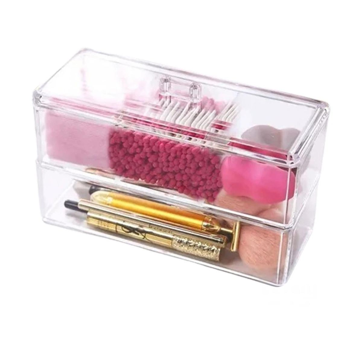 RYBIU IMPORT - Pack2 Caja Organizadora de 2 Pisos en Transparente