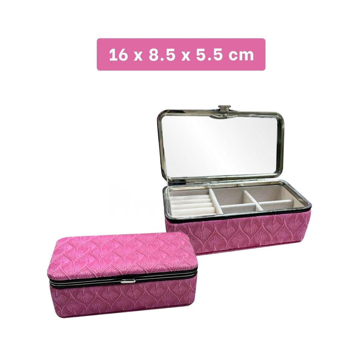 RYBIU IMPORT - Pack2 Joyero con Espejo en Rosado Y+Papel de Regalo