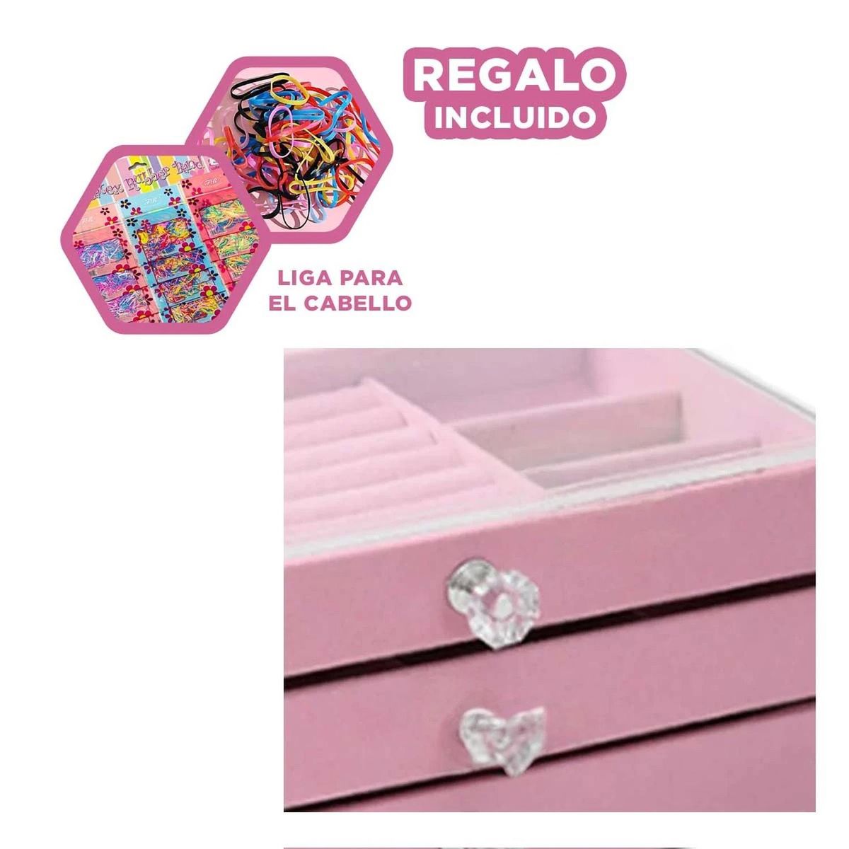 RYBIU IMPORT - Estuche Moderno para Maquillaje Rosado Y+Ligas de Regalo