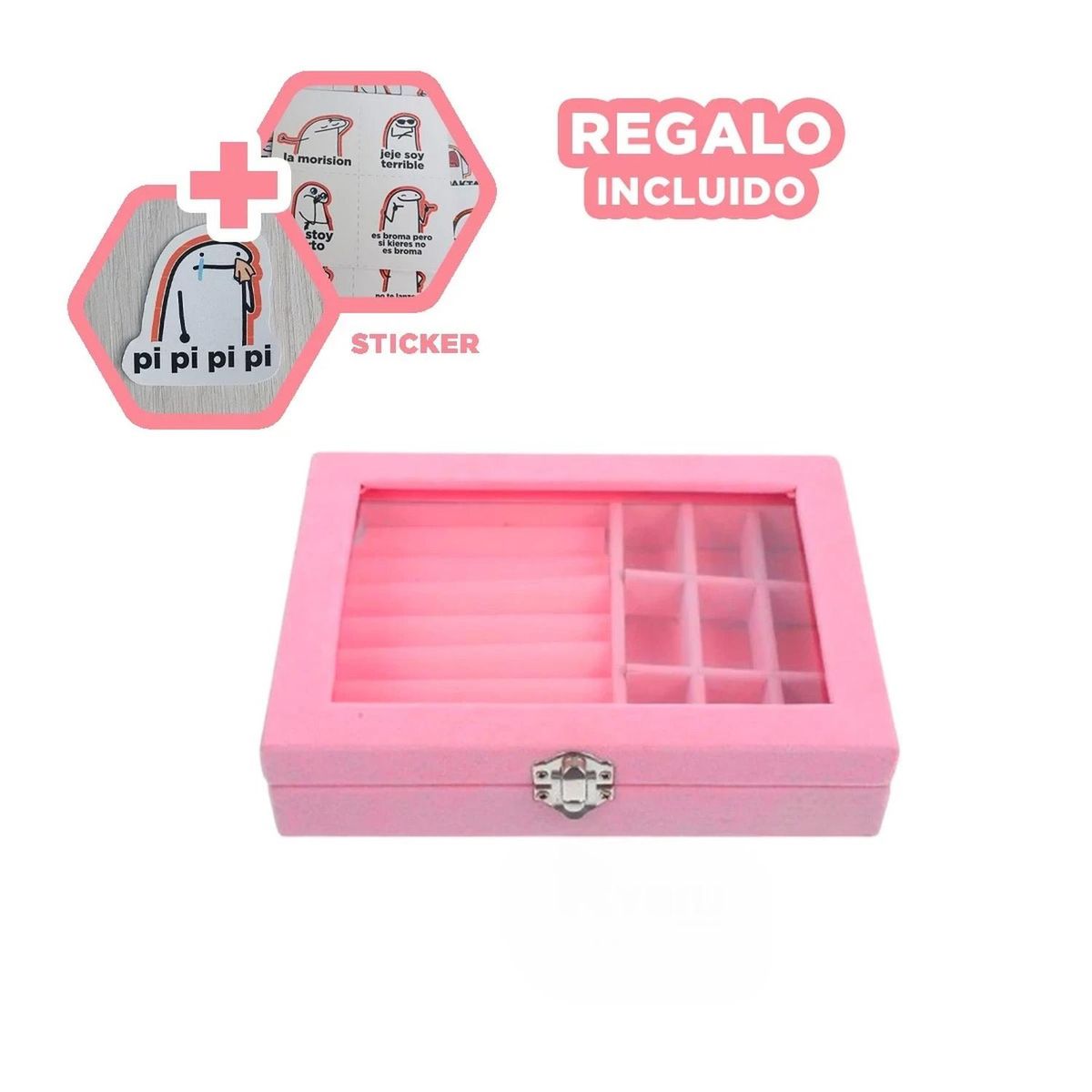 RYBIU IMPORT - Joyero Clasificador en Color Rosa Y+Regalo Stickers