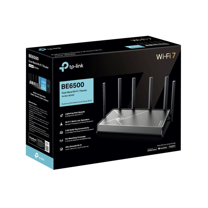 TP LINK - Router Dual-Band Tp-Link Archer BE400 BE6500 25GB Wifi7