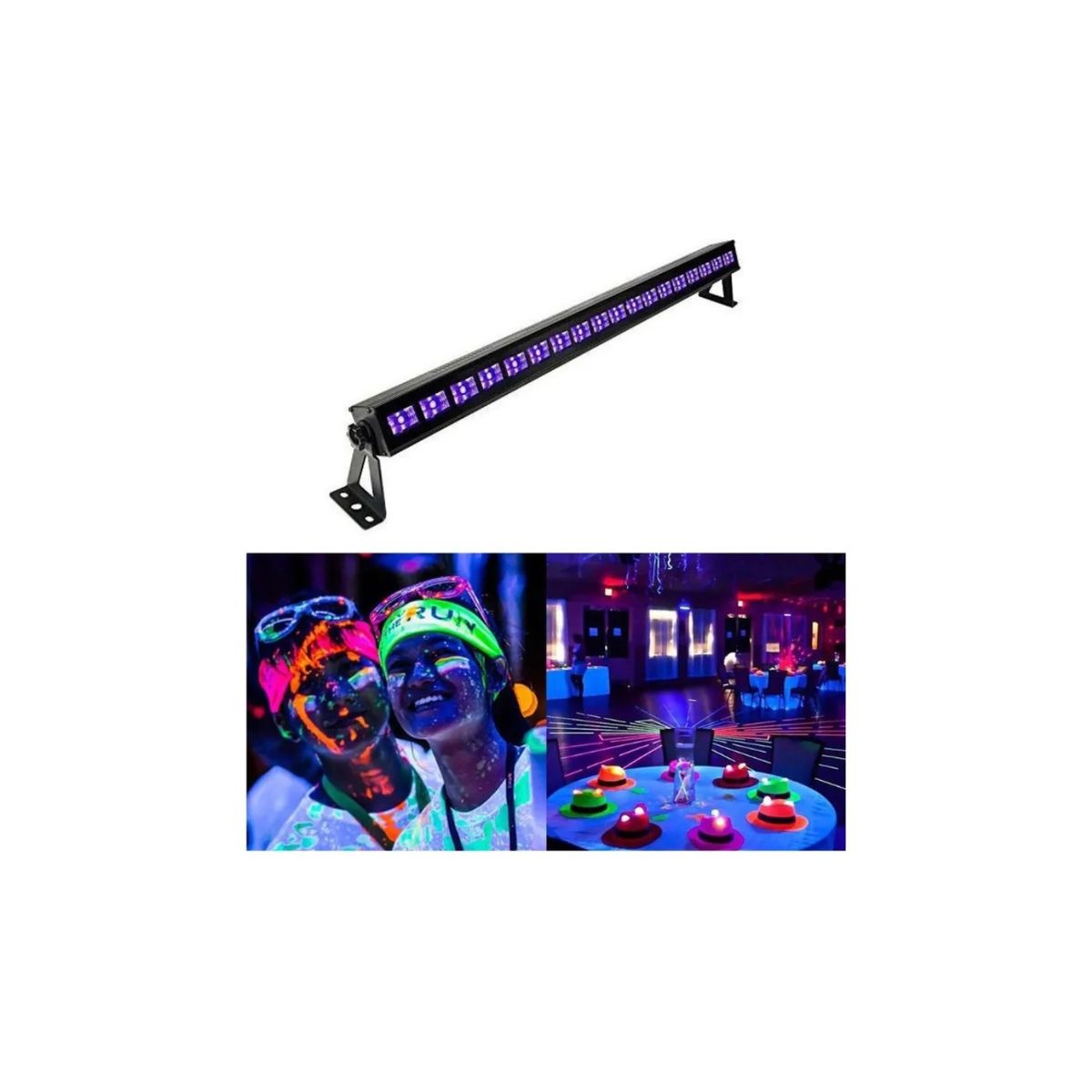 GENERICO - Barra Led Uv 18x3w Para Eventos Fiesta Neon Luz Negra