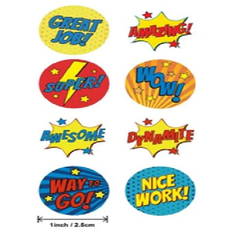 GENERICO - 100 stickers en rollo  wow, nice work