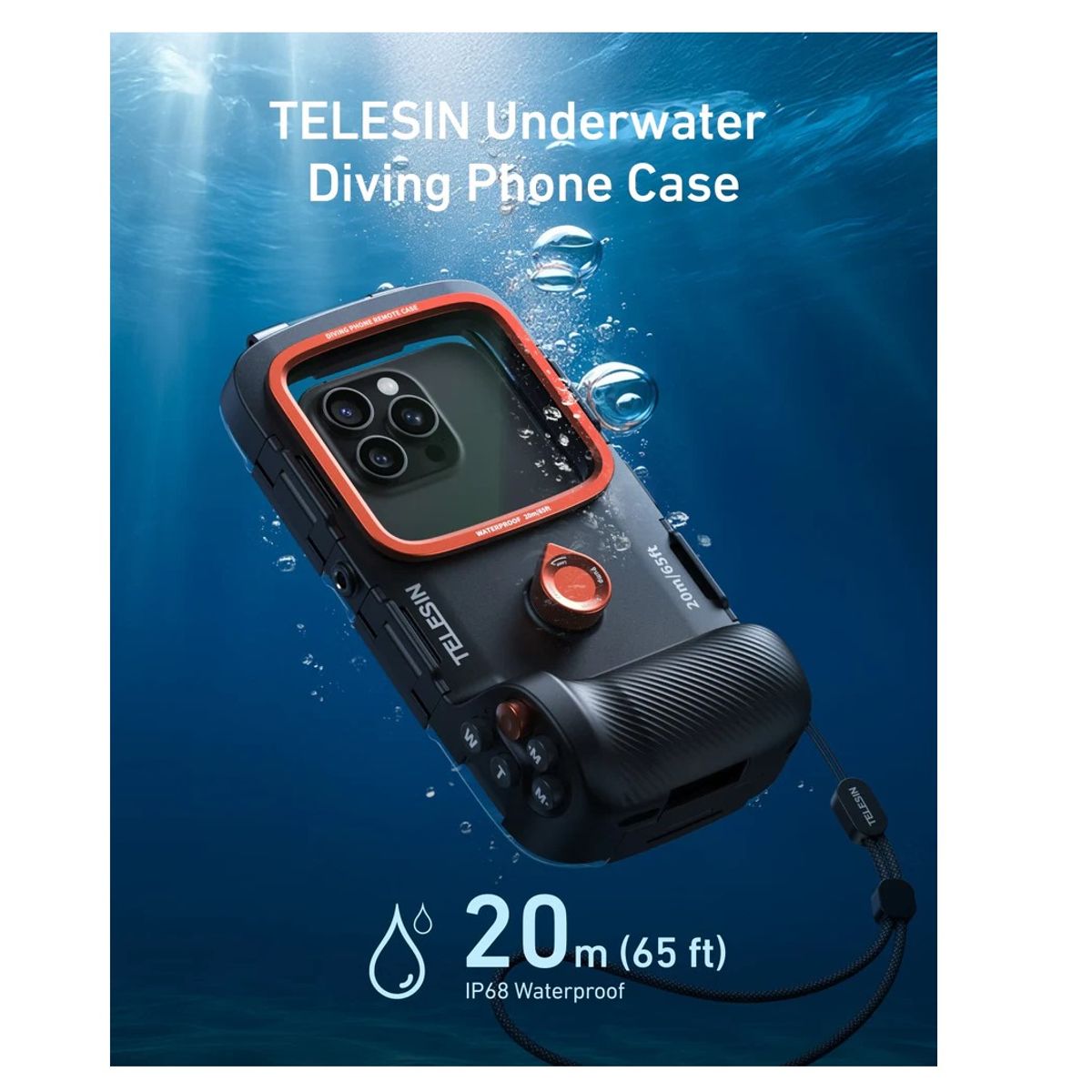 TELESIN - Case acuático para celular universal con control remoto