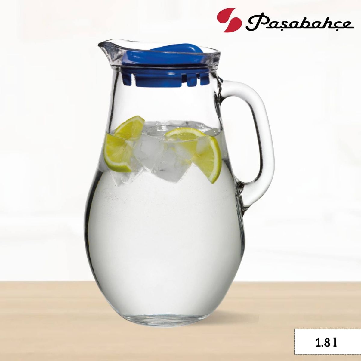 PASABAHCE - Jarra de Vidrio Bistro Pasabahche Tapa Azul 1.8 l