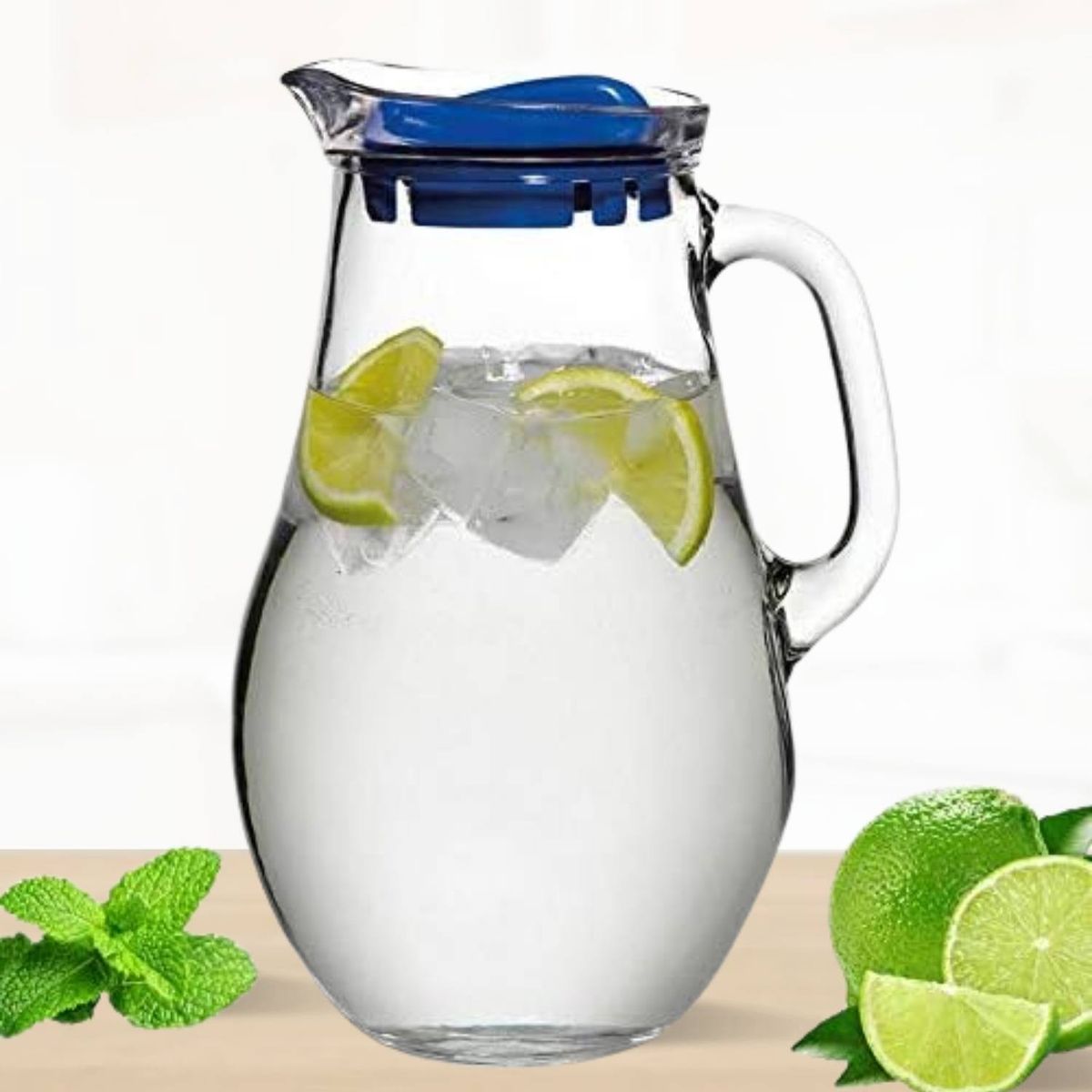 PASABAHCE - Jarra de Vidrio Bistro Pasabahche Tapa Azul 1.8 l