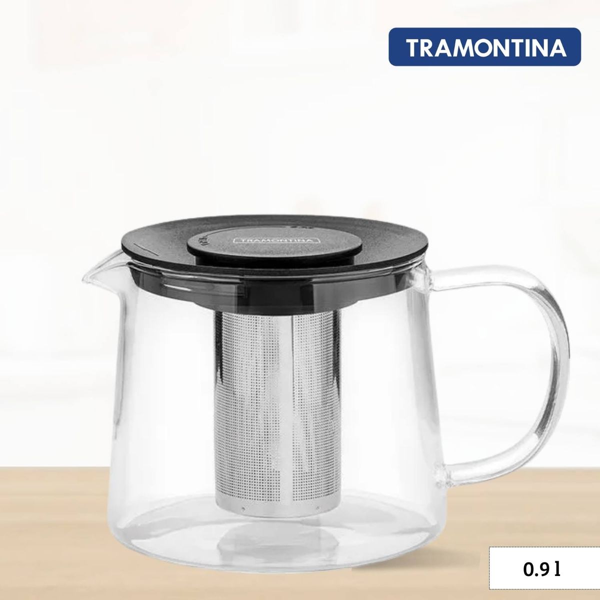 TRAMONTINA - Tetera Vidrio borosilicato cInfusor Tramontina 0.9 L
