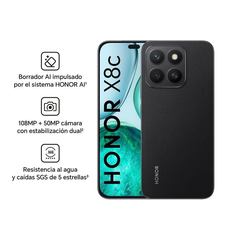 HONOR - Honor X8C 8GB 256GB Negro Medianoche