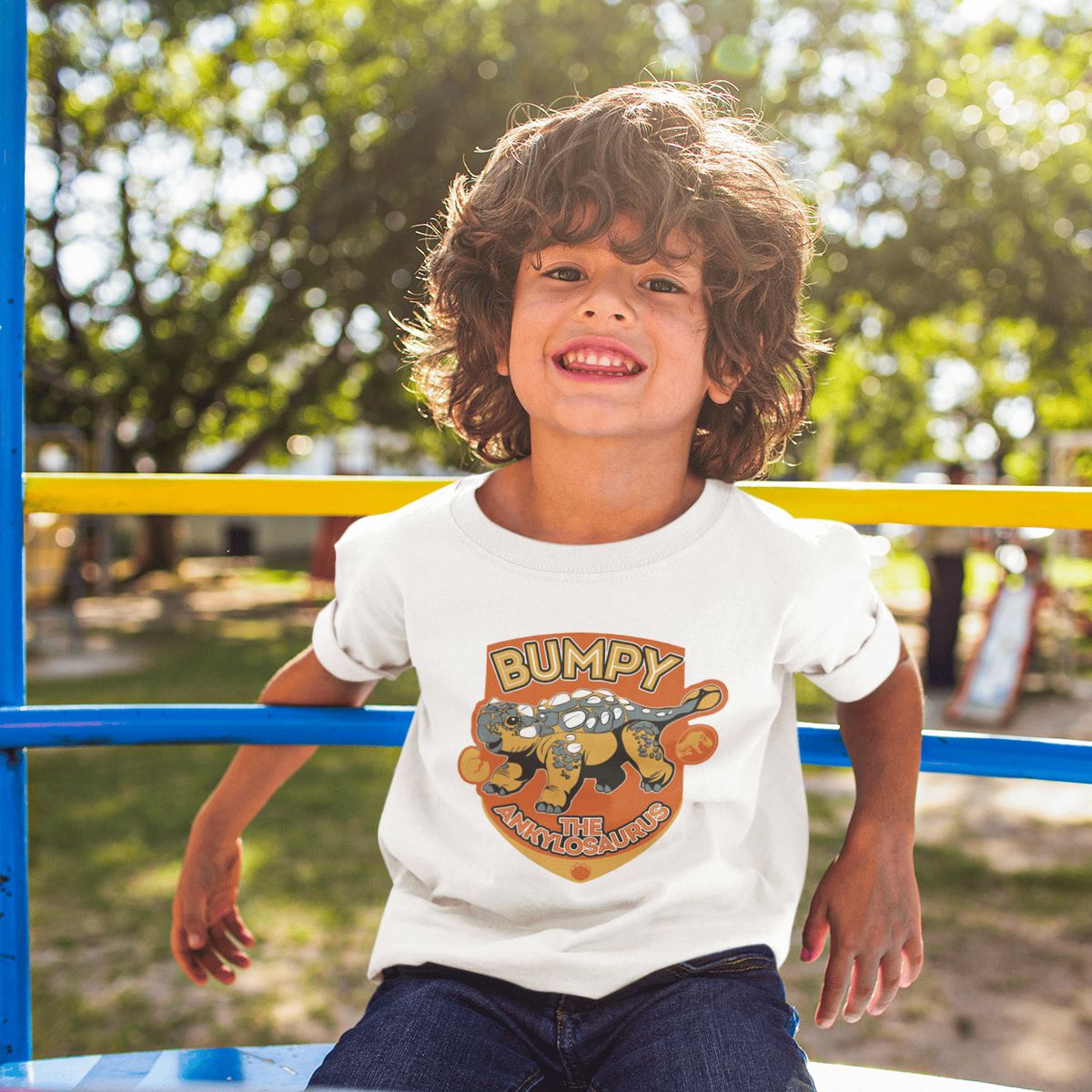 GENERICO - Camiseta de Dinosaurio Bumpy Polo para Niños Dino Algodon Blanco