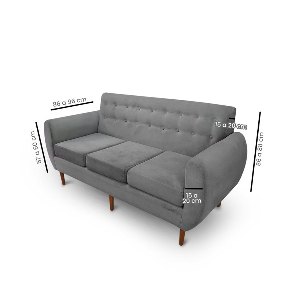 VIURE - Juego de Funda Nacional de Terciopelo para Mueble 321 - Gris