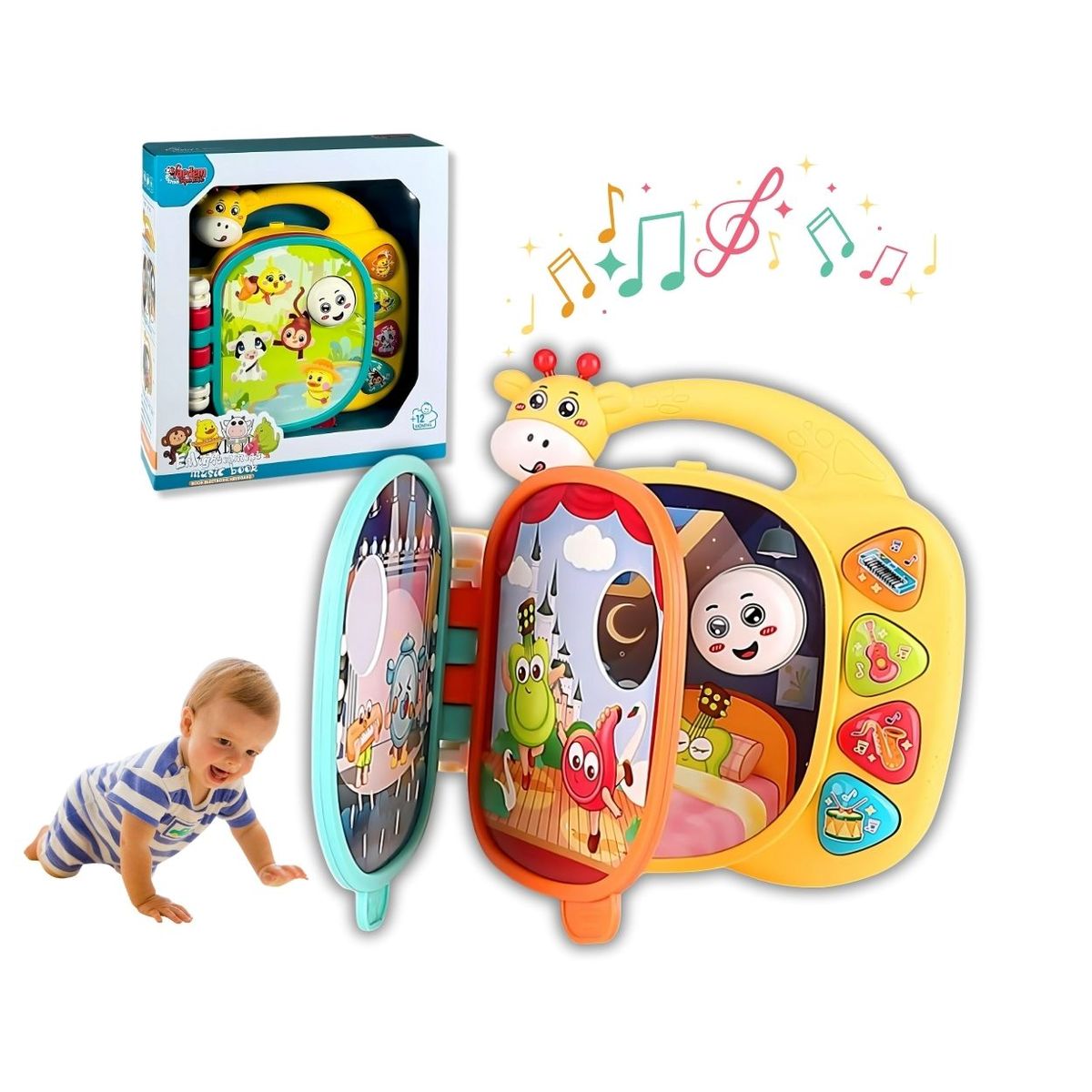 GENERICO - Libro Interactivo Jirafa Montessori Musical para Bebé