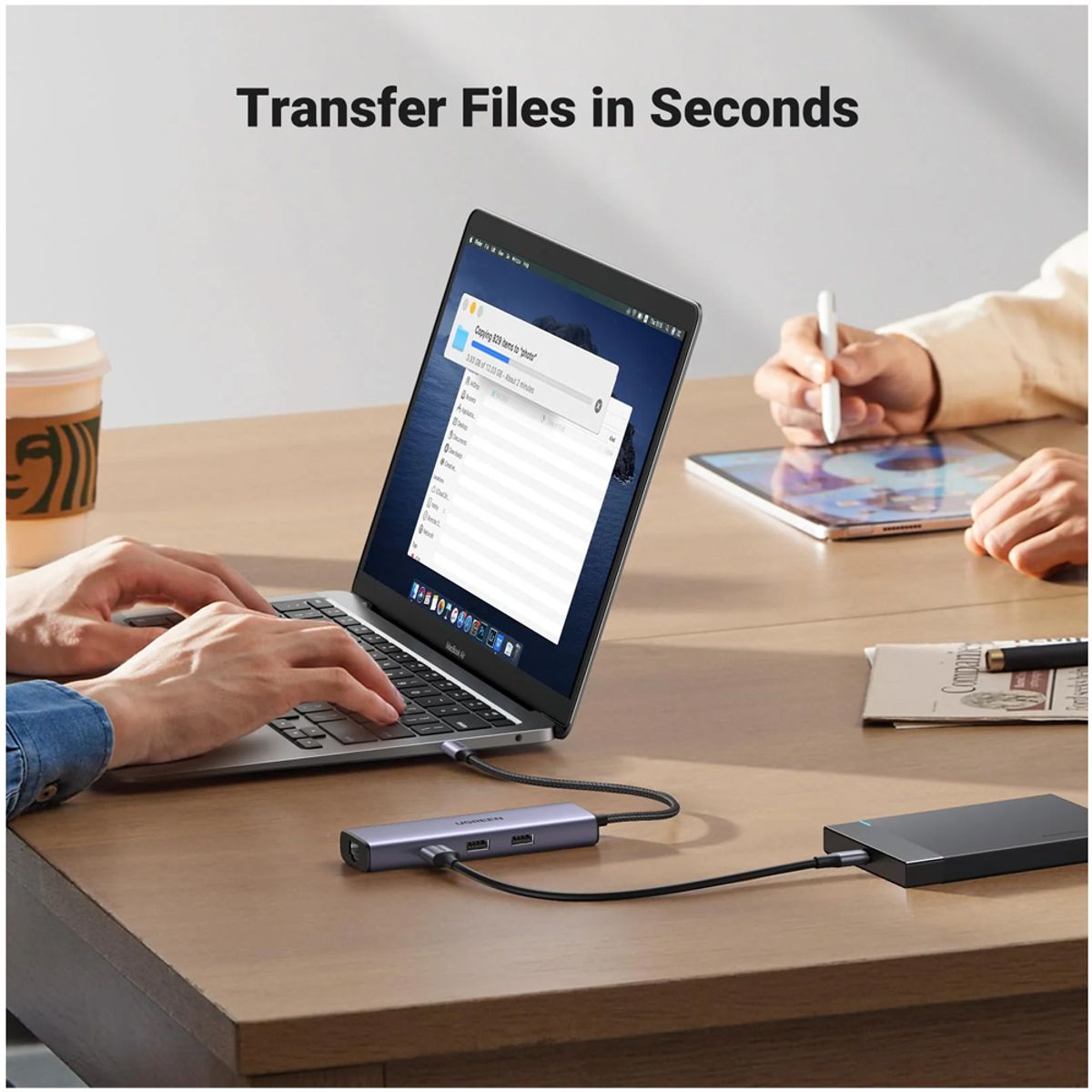 UGREEN - UGREEN 15598 Revodok Hub USB-C 6 en 1 100W HDMI 4K rj45 1000Mbps