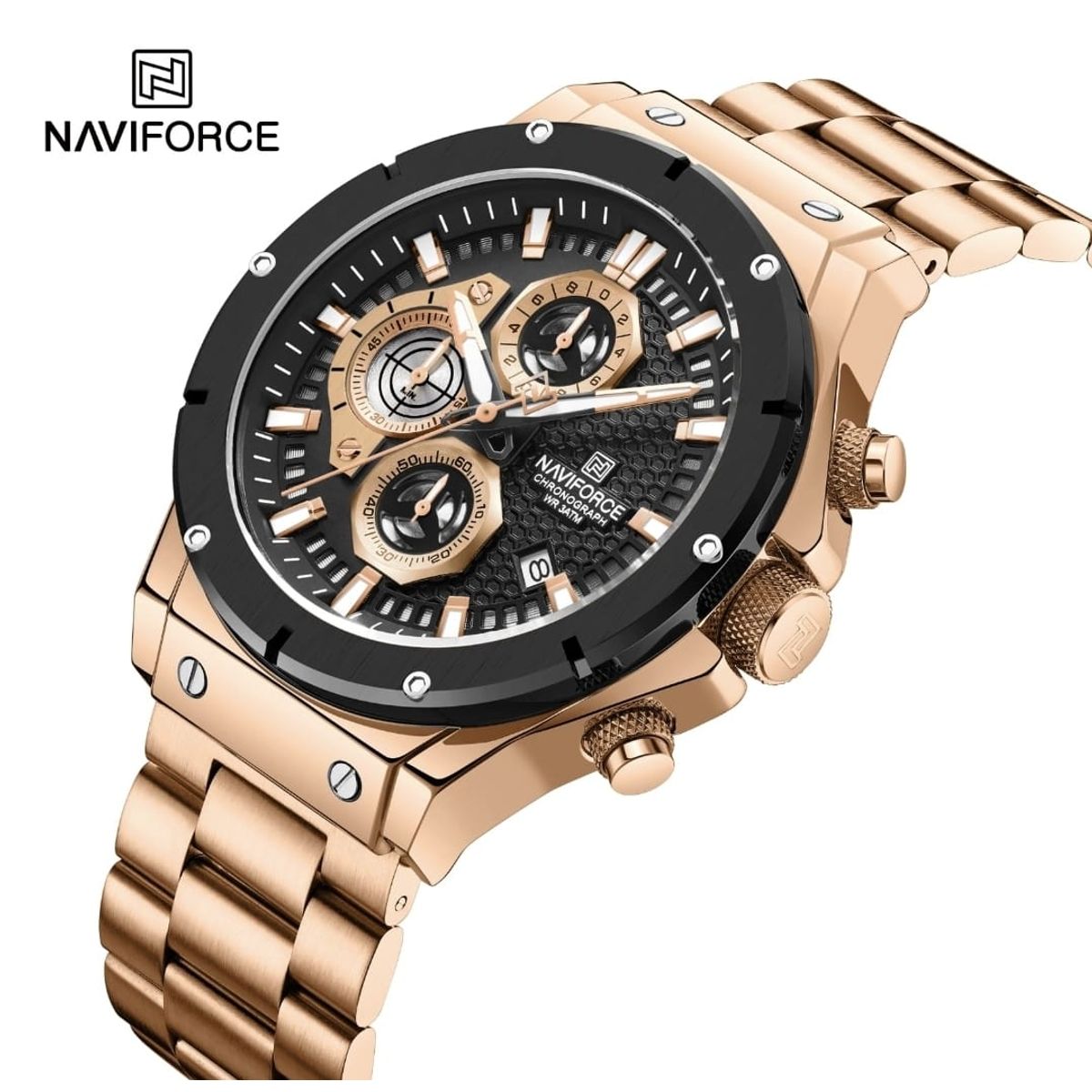 NAVIFORCE - Reloj Naviforce 8026 Analogo Correa Acero Para caballero
