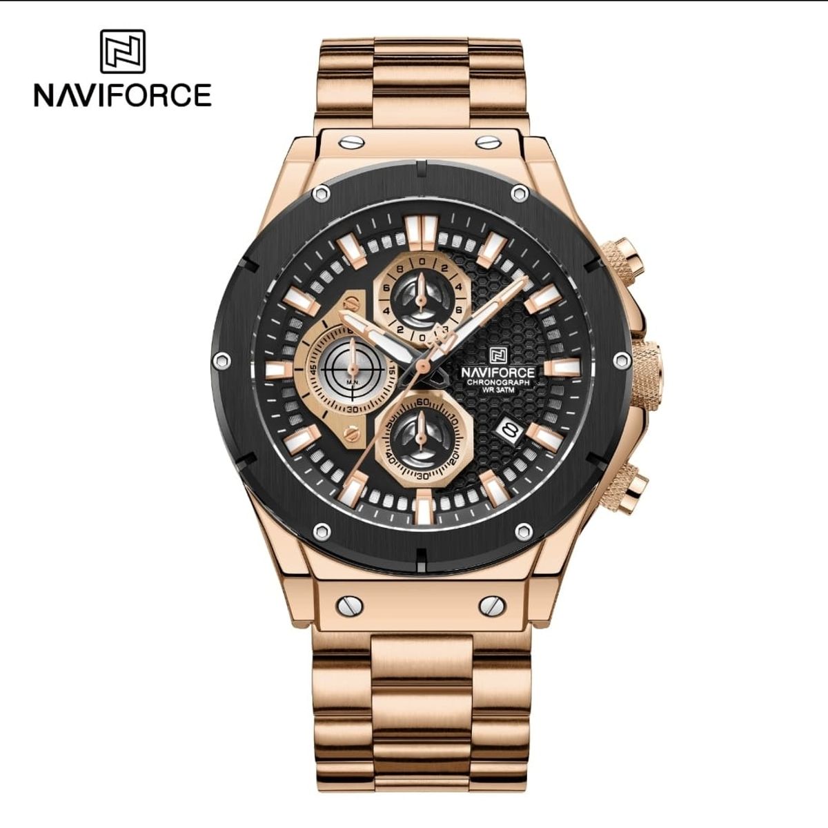 NAVIFORCE - Reloj Naviforce 8026 Analogo Correa Acero Para caballero