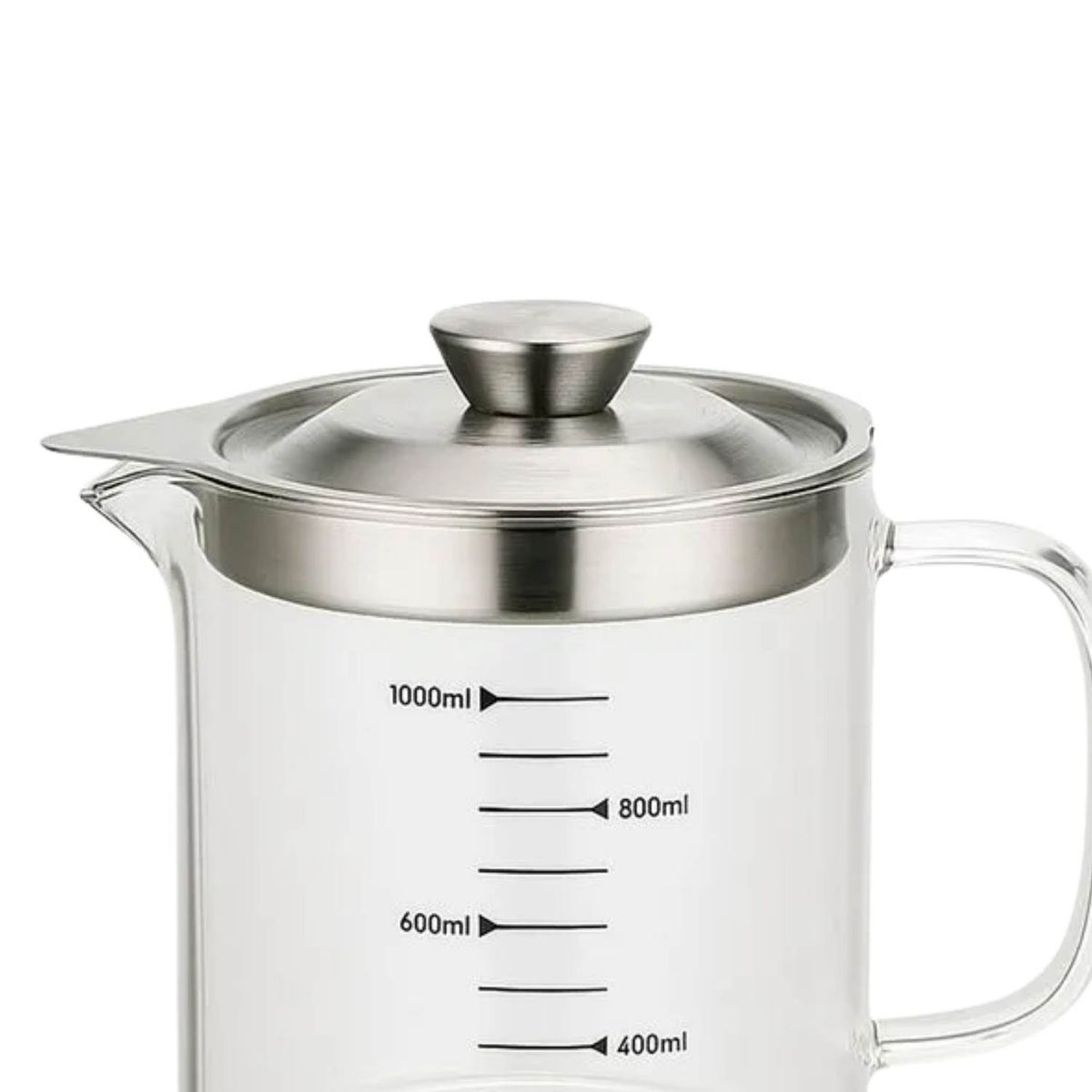 Jarra de vidrio borosilicato con tapa de acero y Medidor 1 L, marca Ichimatsu - Foto 2