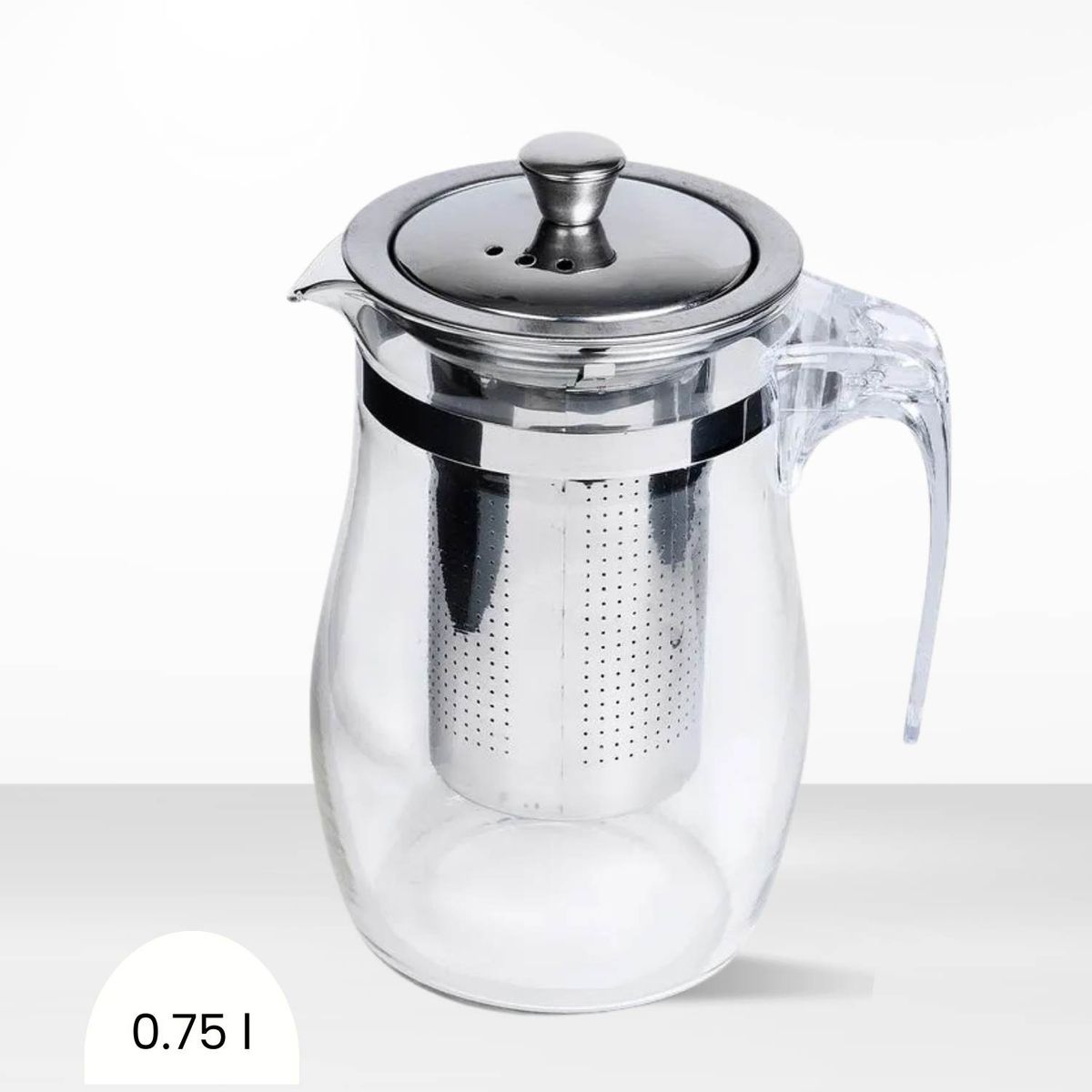 ICHIMATSU - Tetera de Vidrio Borosilicato con Filtro Tapa de Metal 750 ml