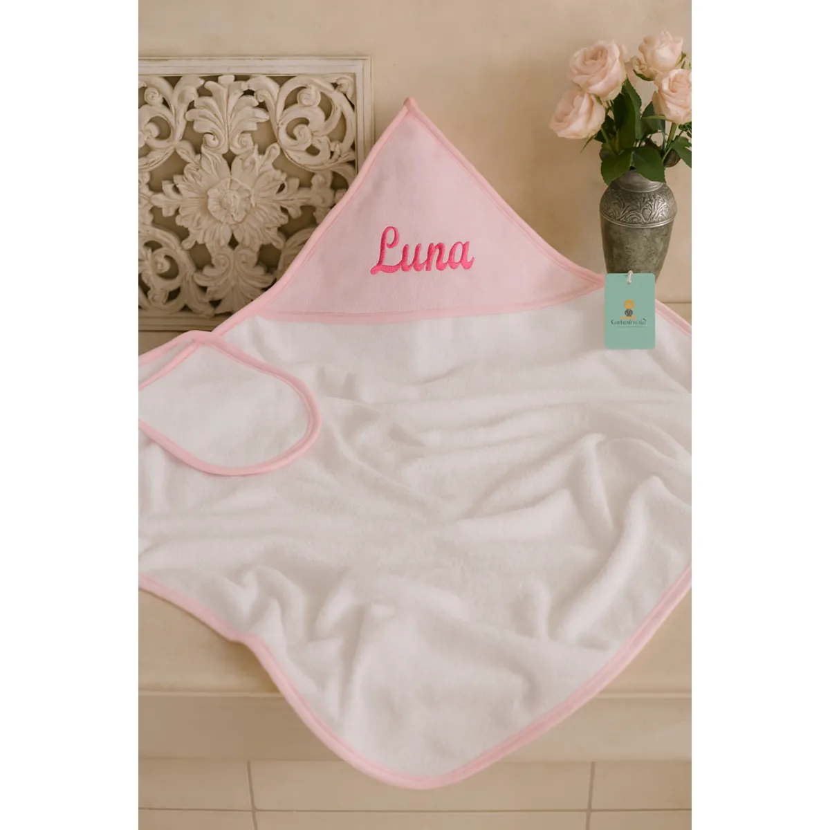 GENERICO - Toalla de felpa para bebé 100 % algodón niña