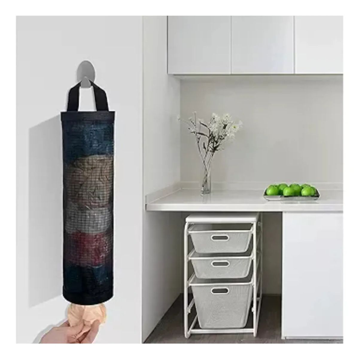 GENERICO - Porta Bolsas De Plástico Dispensador Organizador 4 Unds