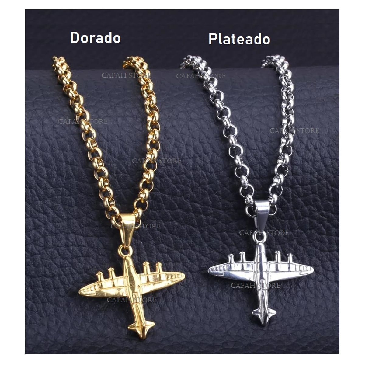 OEM - Collar Avión Pequeño Dorado Fino Acero Inoxidable 316L