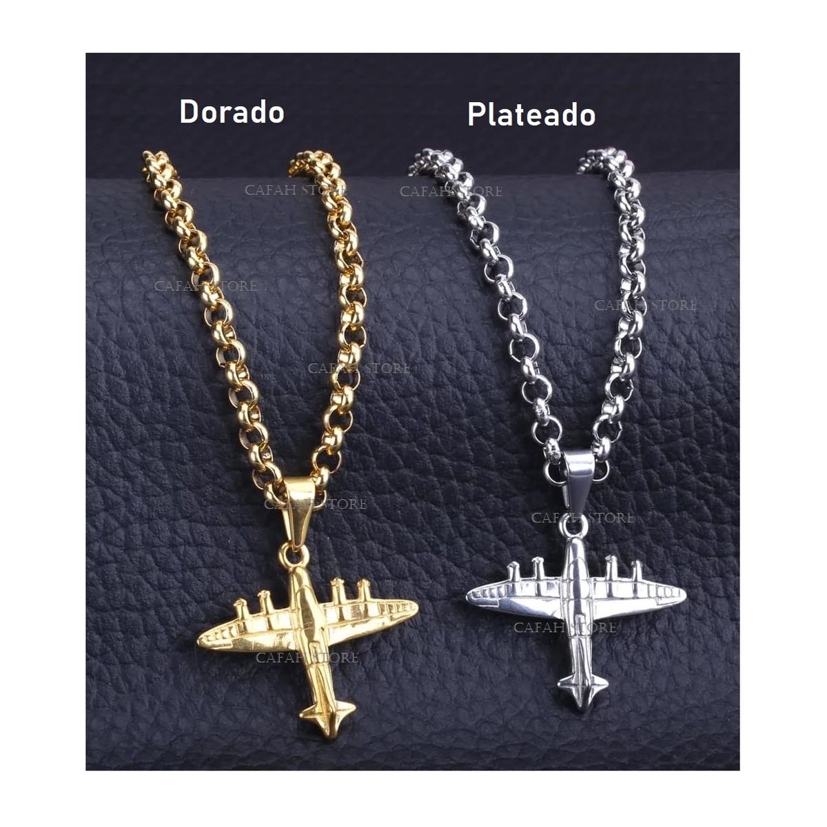 OEM - Collar Avión Pequeño Dorado Fino Acero Inoxidable 316L