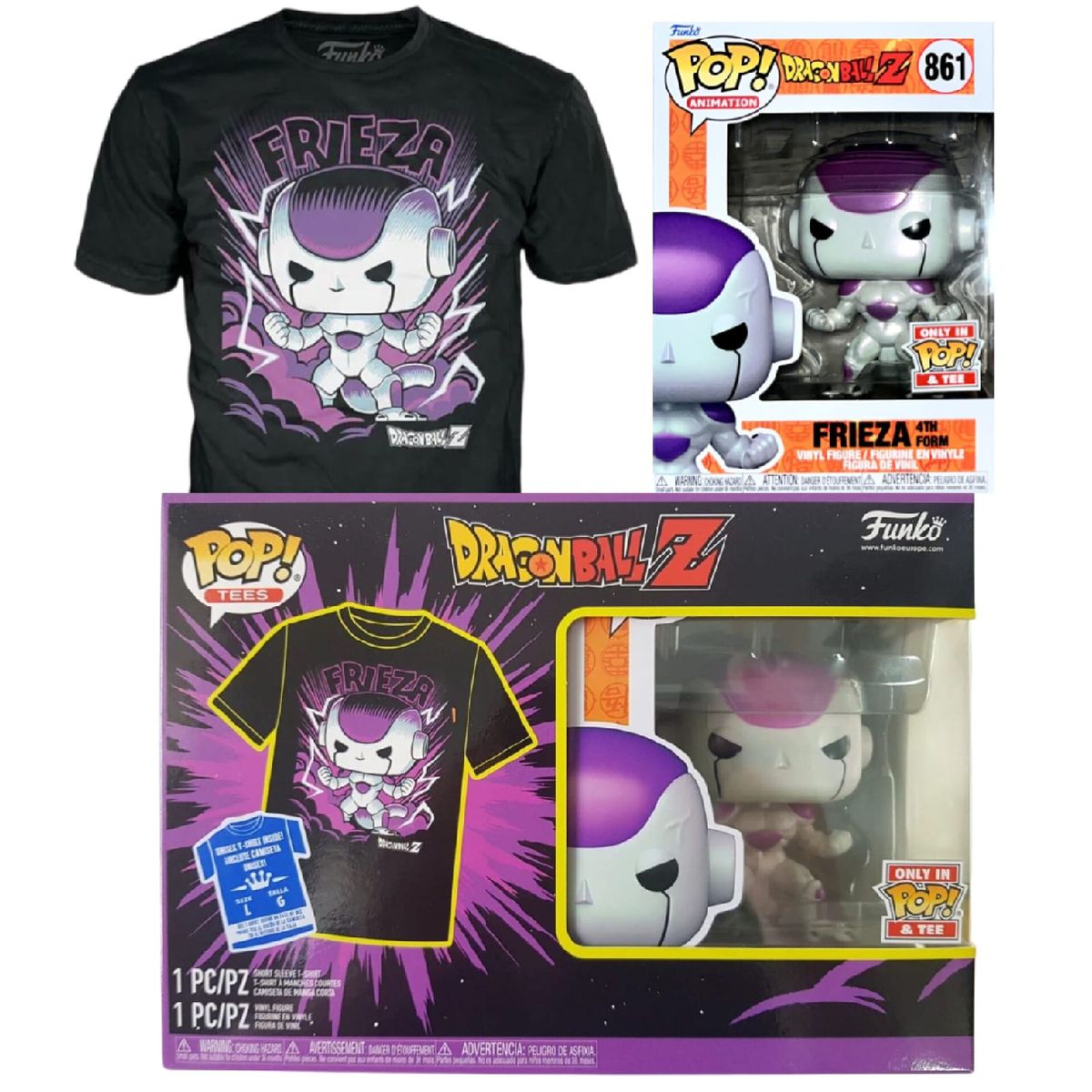 FUNKO - POP & TEE FREEZER METALLIC DRAGON BALL Z POLO TALLA L