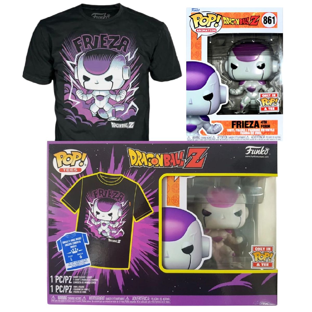 FUNKO - POP & TEE FREEZER METALLIC DRAGON BALL Z POLO TALLA L