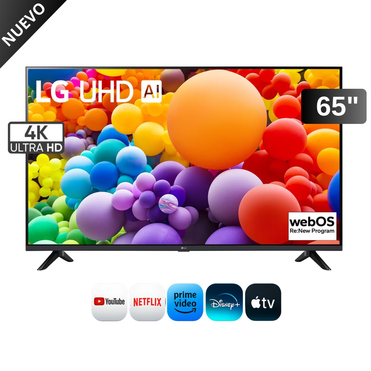 LG - Televisor LG 65 Pulg. LED Smart TV 4K UHD con Thinq AI 65UT7300PSA