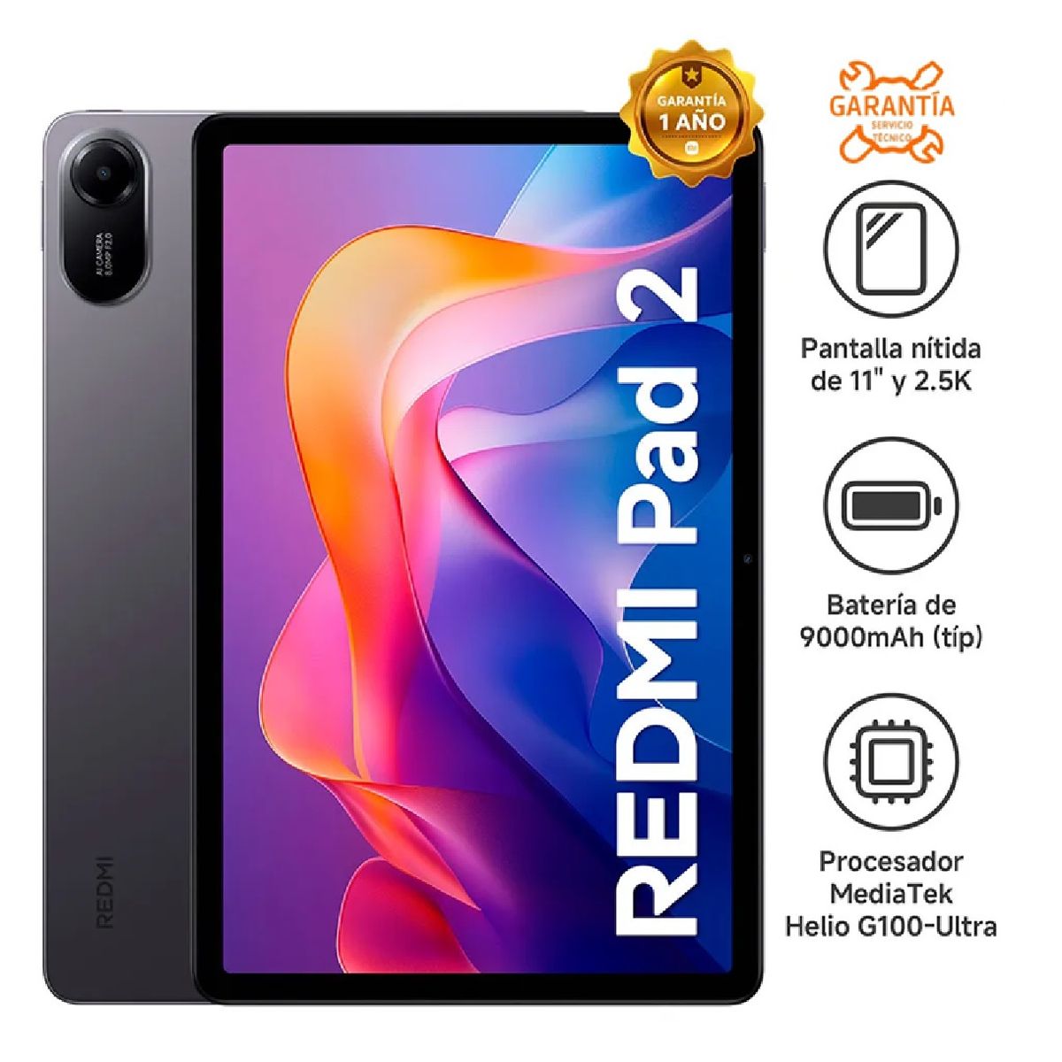 Xiaomi Redmi Pad 2  Tablet 4GB RAM 128GB ROM Graphite Gray, marca XIAOMI - Foto Principal