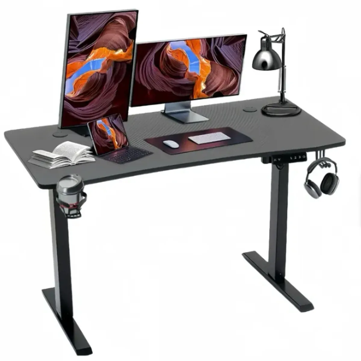 ANYHOGAR - Escritorio Eléctrico De Altura Regulable 120x60 Cm Negro