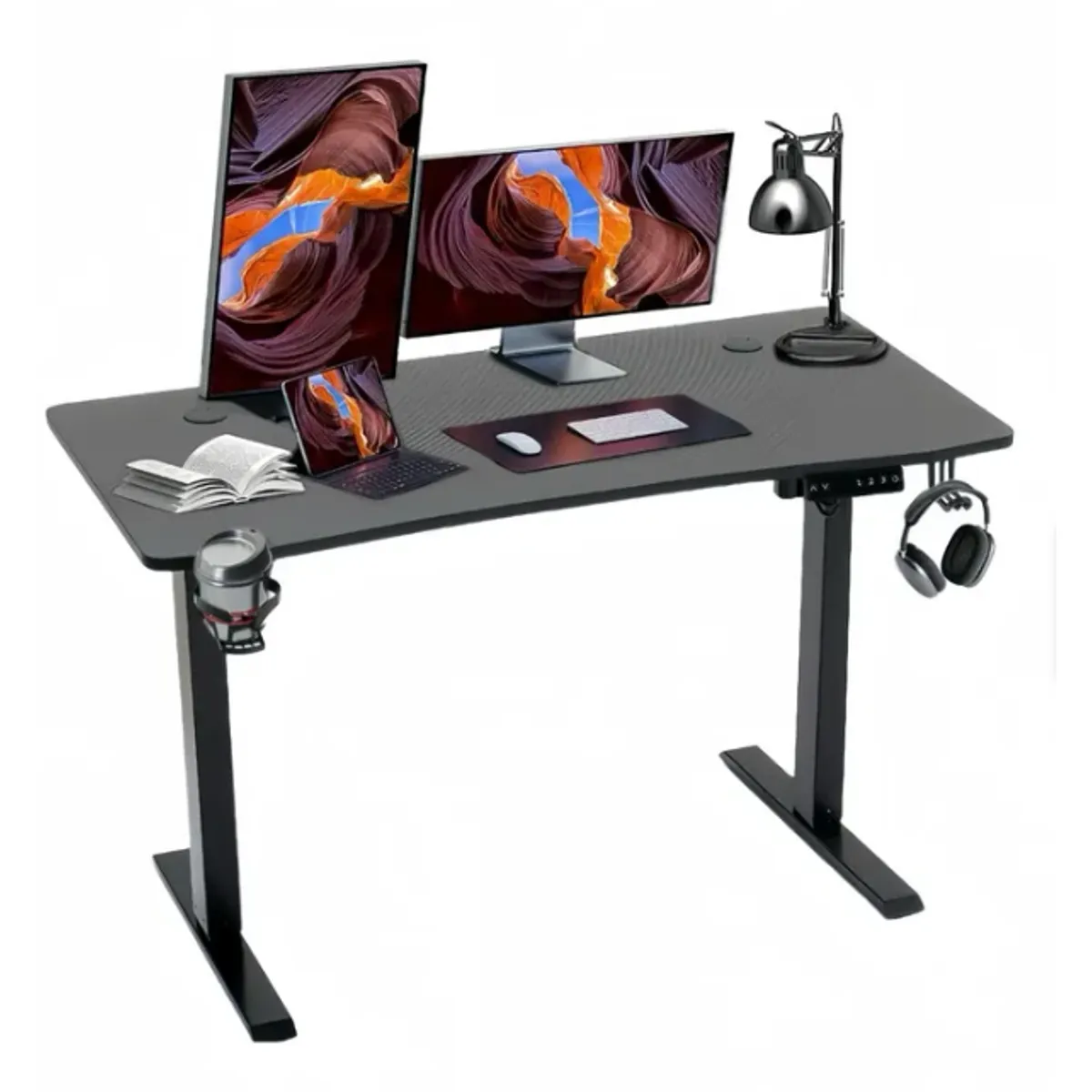 ANYHOGAR - Escritorio Eléctrico De Altura Regulable 120x60 Cm Negro