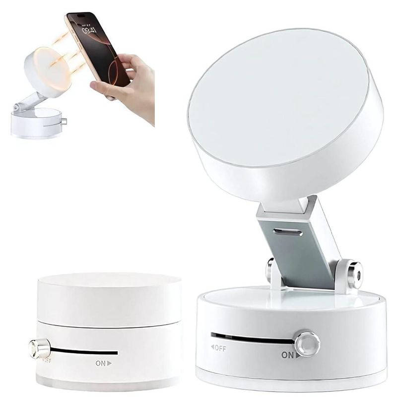 GENERICO - Soporte Magnético para Celular Plegable Succión al Vacío Blanco