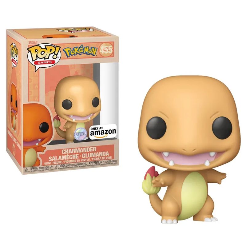 FUNKO - POP CHARMANDER SOFT COLOR SHINY POKEMON 455 AMAZON EXCLUSIVE
