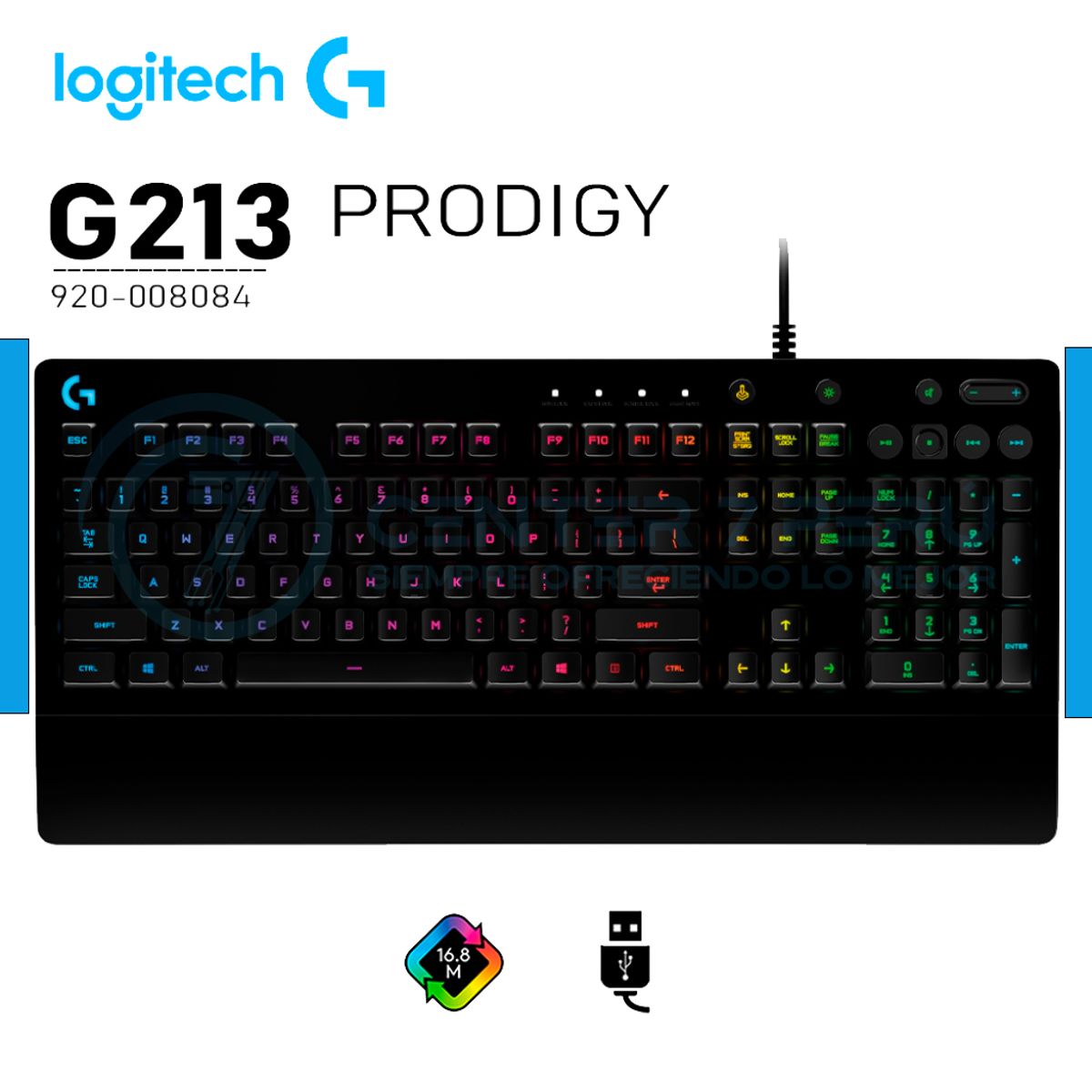 LOGITECH - TECLADO LOGITECH G213 PRODIGY RGB GAMING