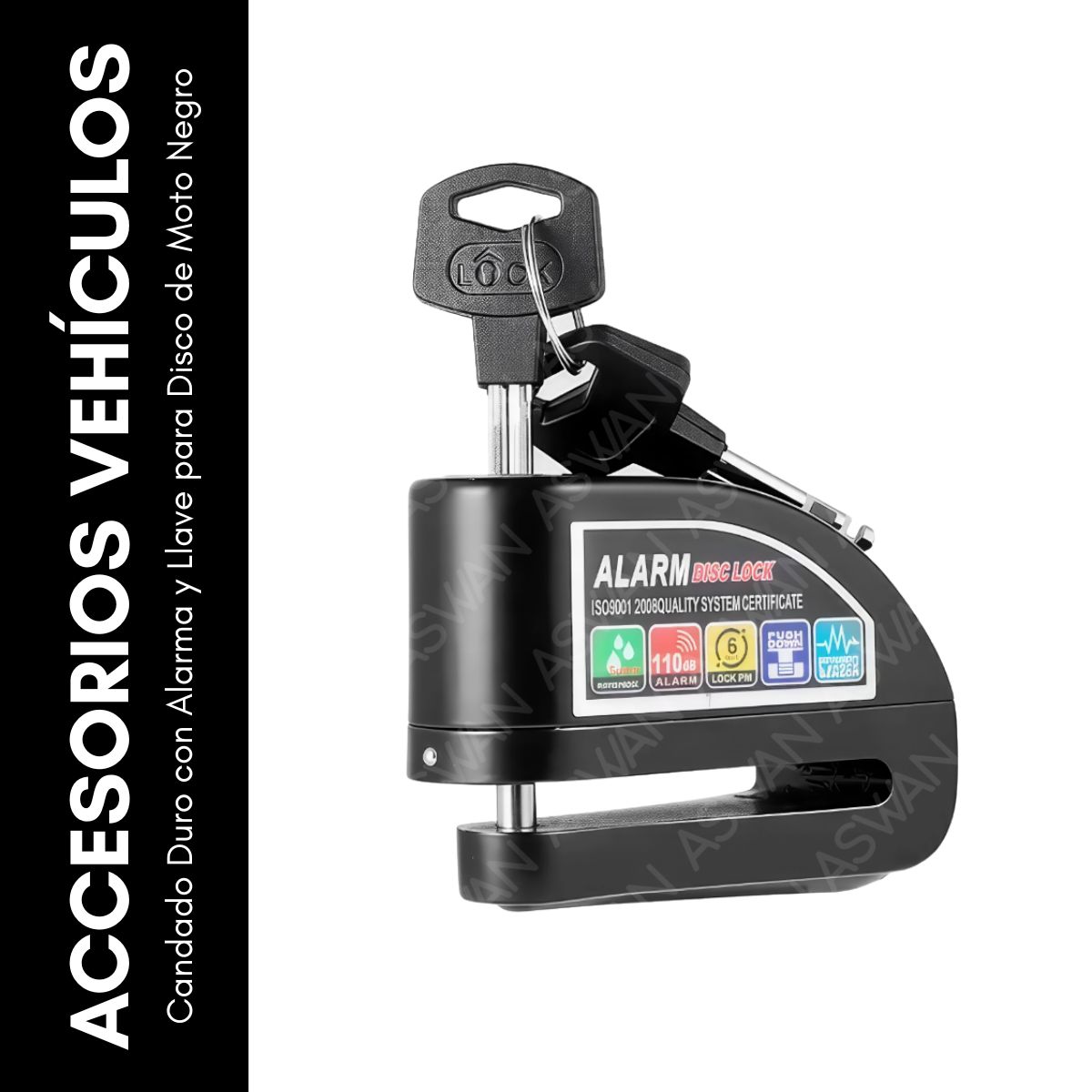 GENERICO - Candado De Disco Para Moto Negro