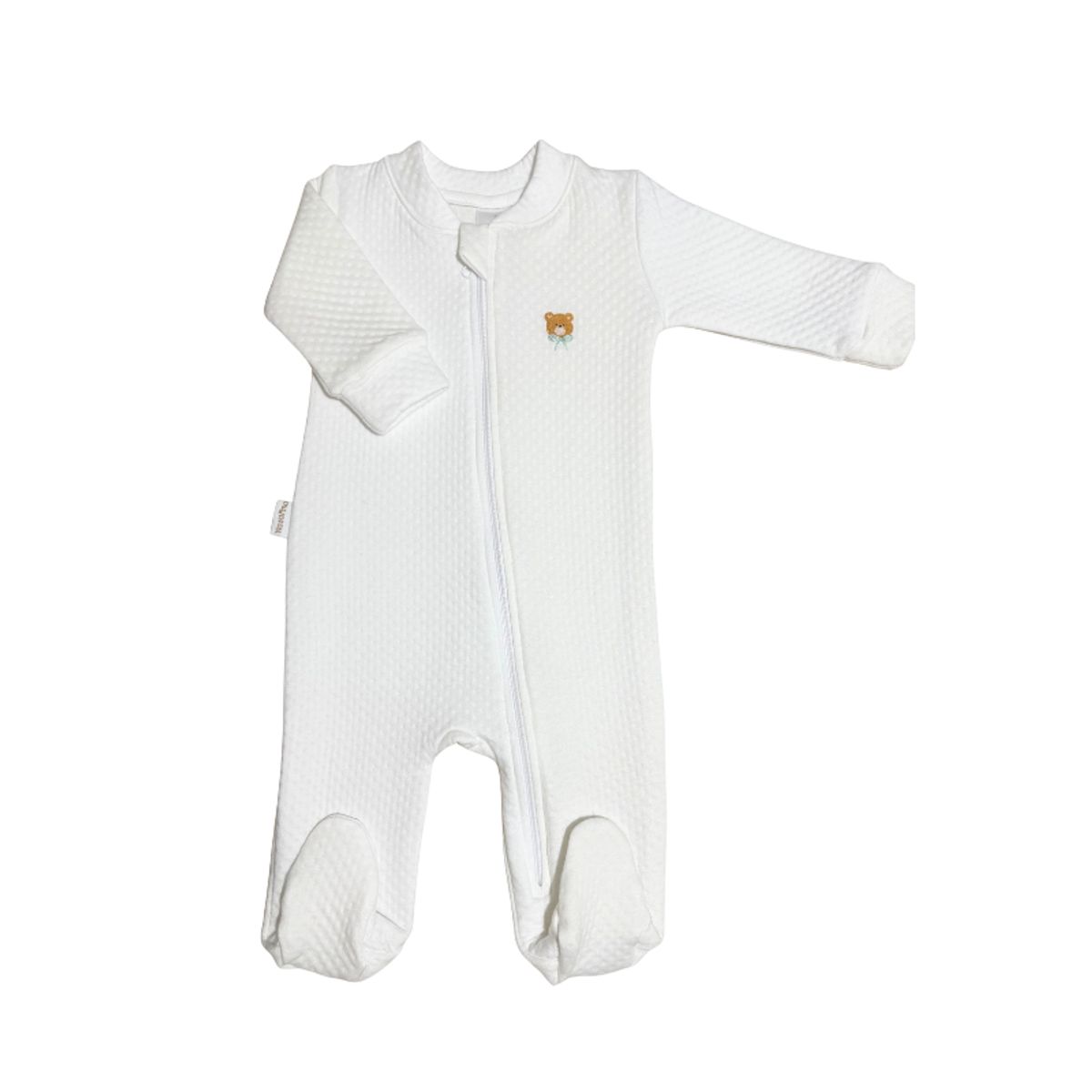 WAWA PIMA - PIJAMA BEBÉ UNISEX WHITE BEAR JACQUARD