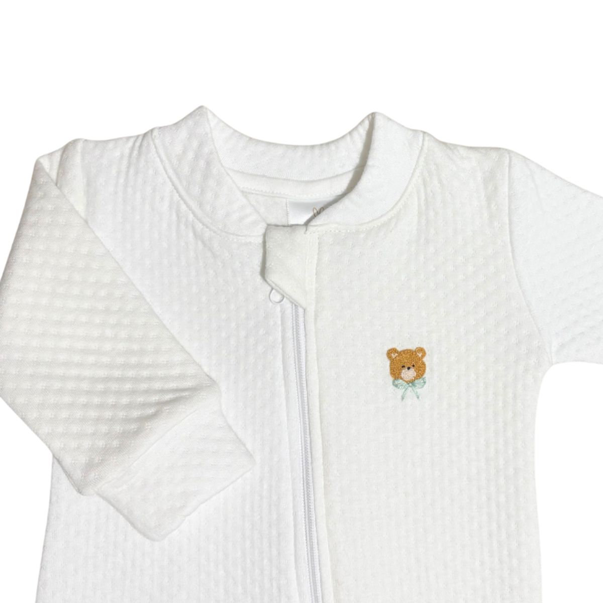 WAWA PIMA - PIJAMA BEBÉ UNISEX WHITE BEAR JACQUARD