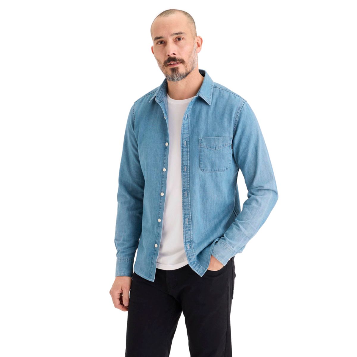 DOCKERS - Camisa Hombre Original Slim Fit Azul Denim Dockers