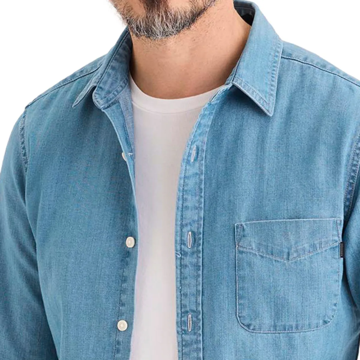 DOCKERS - Camisa Hombre Original Slim Fit Azul Denim Dockers