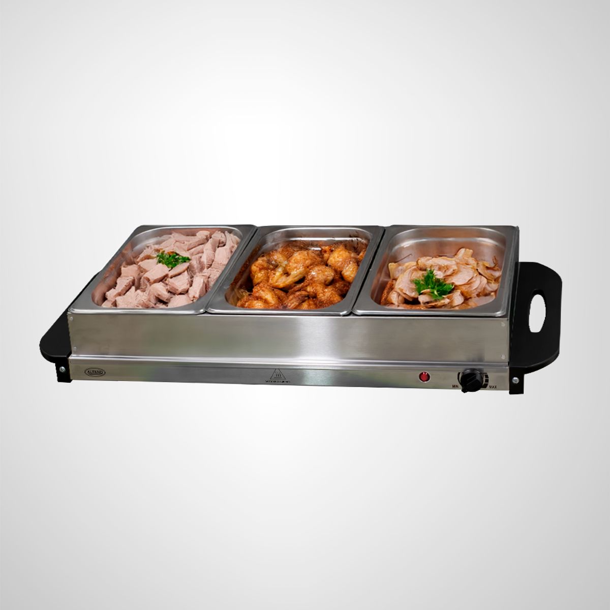 ALFANO - Samovar Calentador y Servido Buffet de 3 divisiones