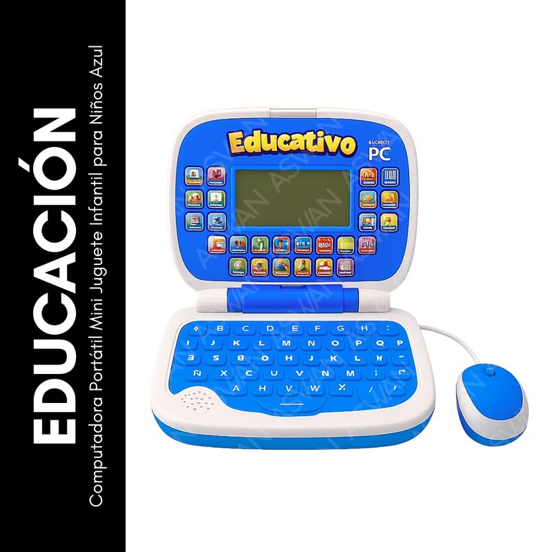 Mini Laptop Educativa Interactiva para Niños Azul GENERICO
