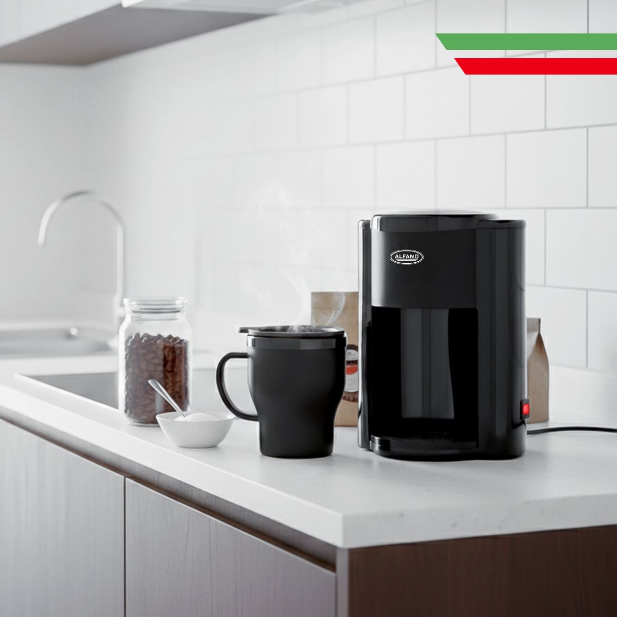 ALFANO - Cafetera Personal ALFANO Incl Mug  BW-6077BK