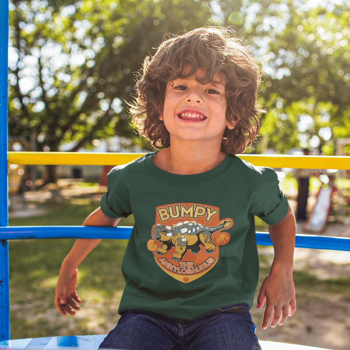 GENERICO - Camiseta de Dinosaurio Bumpy Polo para Niños Dino Algodon Verde