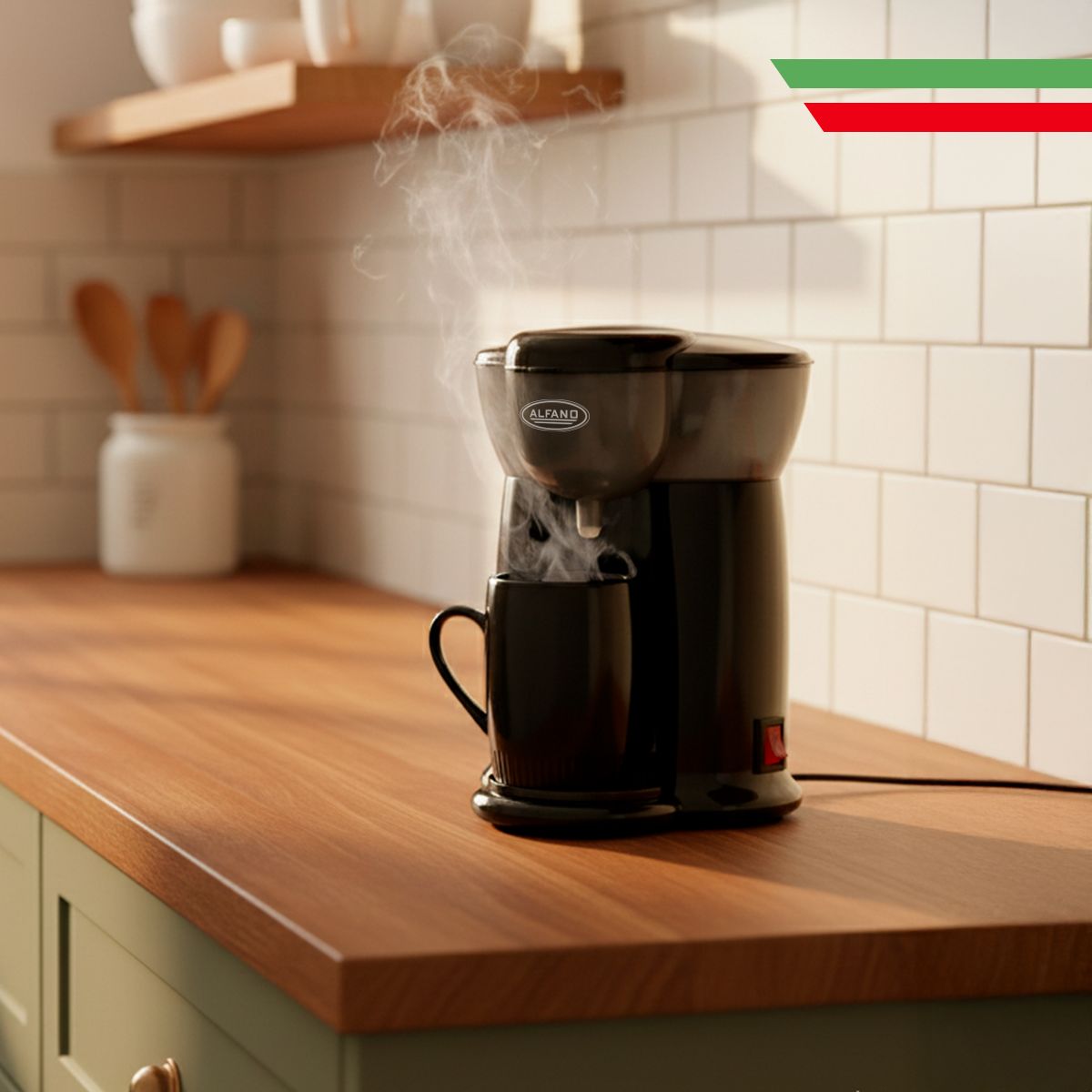 ALFANO - Mini Cafetera Personal ALFANO Incl Taza de Cerámica  CM-301C
