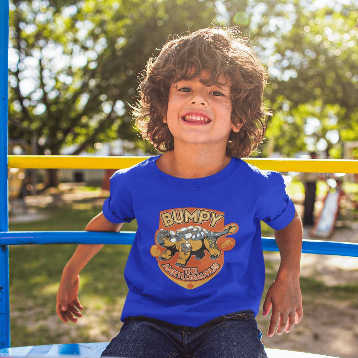 GENERICO - Camiseta de Dinosaurio Bumpy Polo Niño Dino Algodon Azulino