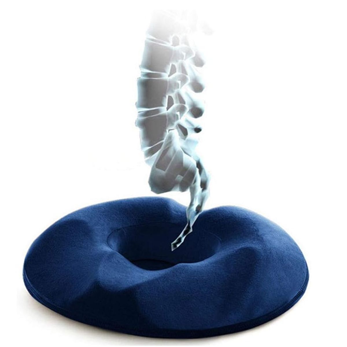 GENERICO - Rodete viscoelastico y gel para coxis anatómico azul